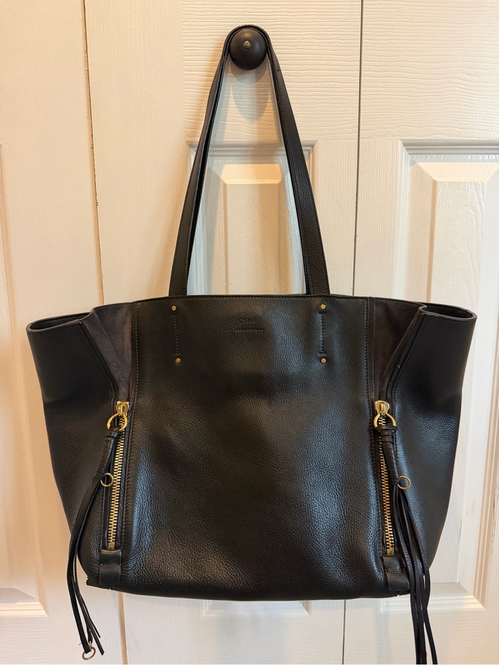 Chloe Milo tote black leather